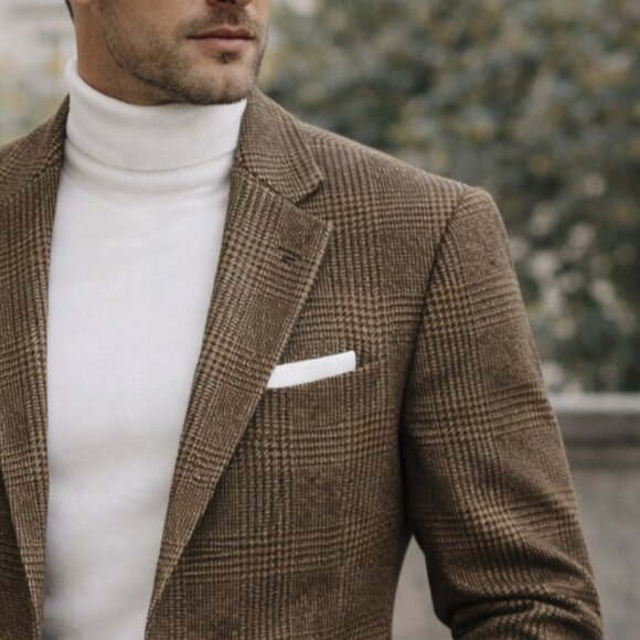 NWOT Banana Republic Tailored Fit Brown Glen Plaid Jacket Blazer - Picture 3 of 16